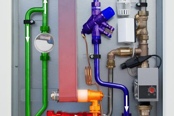 Innenansicht aqotec aqoloft Wohnungsstation Heizbetrieb