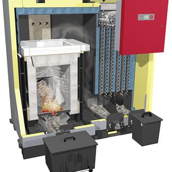 Vue en coupe Fröling TX - Vue intérieure de la chaudière industrielle à copeaux Fröling